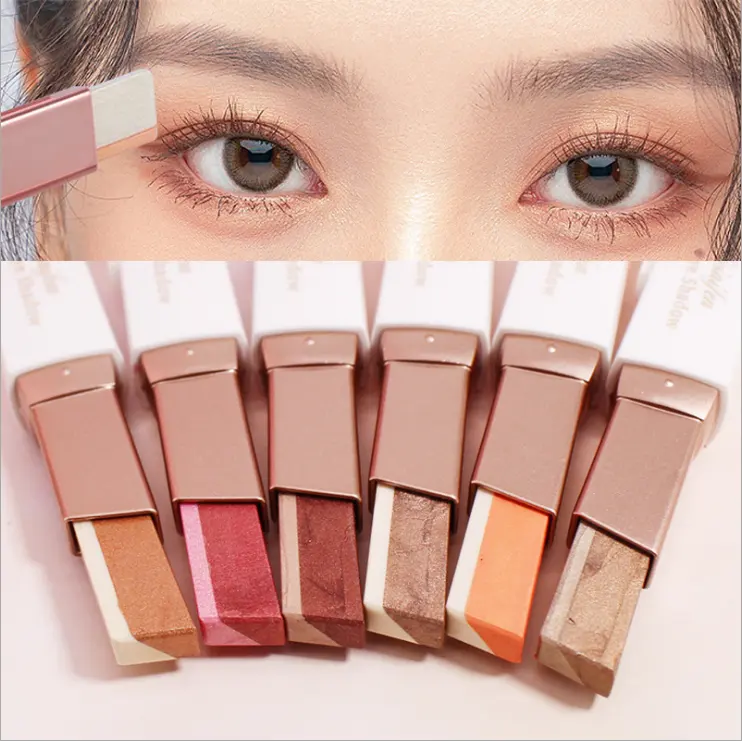 Shimmer Eye Shadow Stick Eyeshadow Pen Private Label Hot Sale Waterproof Double Color Lady's Eyes Beauty Makeup Mica Powder Dry