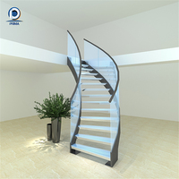Prima haute qualité en acier inoxydable bande de roulement droite moderne cercle incurvé rond escalier Villa intérieur interne circulaire escaliers