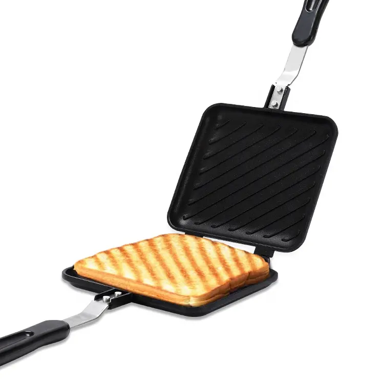 Hete Verkopende Fabriek Odm Klassieke Wafelmaker Hoge Temperatuur Antiaanbaklaag Dubbelzijdige Steak Grill Pan Koekenpan