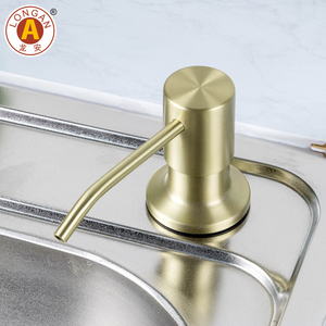 中国厨房水槽厂定制500毫升厨房手动黑色手碟皂液分配器不锈钢 - Product Image 2