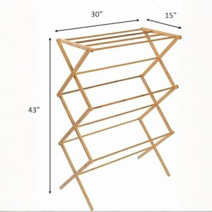 Étagère à <span class=keywords><strong>linge</strong></span> en <span class=keywords><strong>bois</strong></span> de qualité supérieure pliable étagère de séchage du <span class=keywords><strong>linge</strong></span> autoportante serviettes et <span class=keywords><strong>linge</strong></span> de maison étendoir à <span class=keywords><strong>linge</strong></span> réglable en hauteur - Product Image 4