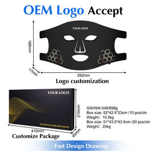 Masque facial LED à lumière photonique en silicone portable SHOmfrs avec lumière rouge 660/850 nm pour le traitement de l'acné - Product Image 4