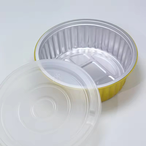 Wholesale Disposable Gold Color Lunch Box with Recycled <b>Aluminum</b> Foil and PP Plastic Lid Takeaway Foil <b>Containers</b> - Product Image 2