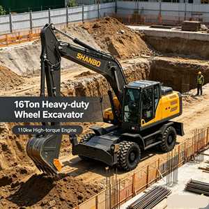 Excavadora <span class=keywords><strong>de</strong></span> Ruedas <span class=keywords><strong>de</strong></span> 16 Toneladas <span class=keywords><strong>de</strong></span> Servicio Pesado, Motor <span class=keywords><strong>de</strong></span> Alto Torque <span class=keywords><strong>de</strong></span> 110kw, para Obras <span class=keywords><strong>de</strong></span> Construcción General, Suministro <span class=keywords><strong>de</strong></span> China - Product Image 1