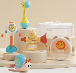 Wholesale 5-piece Set of Musical Instrument Cute <b>Drum</b> <b>Plastic</b> Musical Instrument Baby Hammer Rattles Teething Toy - Product Image 4