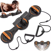 ZJFIT Planche d'entraînement pour pompes, équipement portable pour l'entraînement des muscles pectoraux et abdominal, roue abdominale pour sit-ups