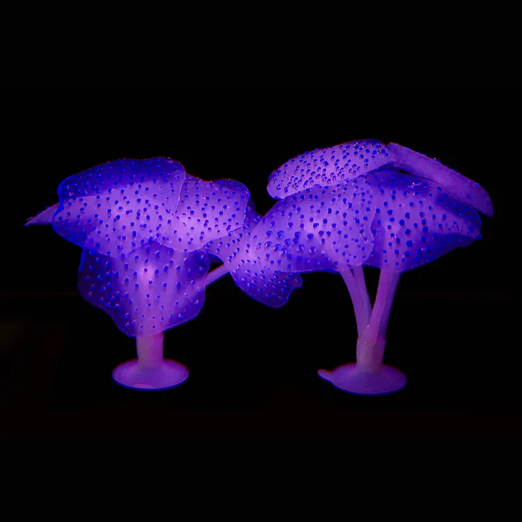 Glowing Silicone Artificial Coral Plant for Fish Tank Decor Aquarium Ornament