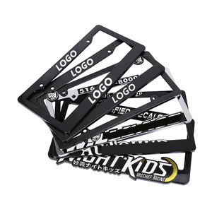 Marco de matrícula de coche con diseño personalizado de EE. UU. Logo número marco de placa de metal americano cubierta de soporte de matrícula Marco de matrícula 3D - Product Image 2