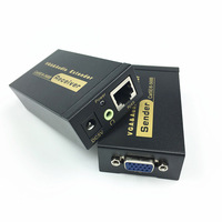Extensor de Señal de Audio y Video UTP VGA HD 1080p de 100M, Adaptador Convertidor sobre Cable Cat5e/Cat6 con Revestimiento de PVC para Monitor, Cámara, HDTV