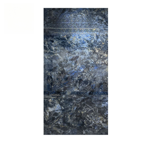 Dalles de pierre de luxe en jade bleu brésilien pour mur d'accentuation du salon avec motifs continus et revêtement de sol en pierre. - Product Image 1