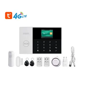 Smartphone Tuya App Keyboard Screen Intercom Wired & Wireless Home Burglar Security Alarm Wireless WiFi GSM 4G Alarm System