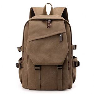 Sac à dos d'école pour étudiants, sac à dos de voyage rétro en toile, sac à dos pour ordinateur portable, fabriqué en usine BSCI, personnalisable - Product Image 4