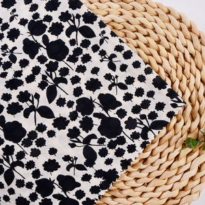 Vải cotton 100% dệt thoáng khí, màu đen hoa văn nhẹ nhàng, kiểu nhăn tự nhiên, may sẵn theo yêu cầu, bán sỉ, dùng cho váy áo, túi xách của bé gái và bé trai - Product Image 2
