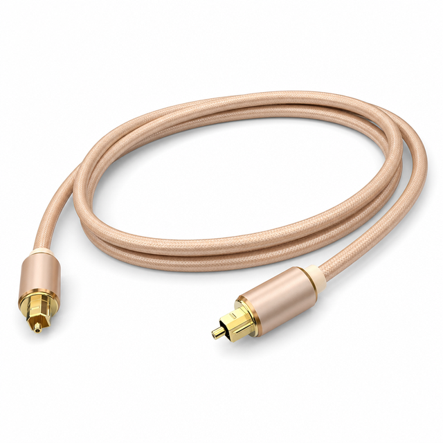Digital Optical Audio Cable Toslink Square to Square Fiber Optic Cord Gold Plated for TV Sound Bar Home Theater