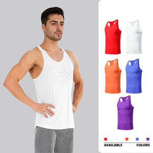 Gilet de musculation personnalisé avec logo, compression en polyester pour l'entraînement des hommes - Product Image 1