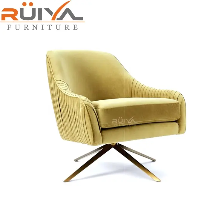 Style italien moderne fauteuil en bois de salon de loisirs doux confortable chaise