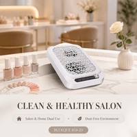 Extracteur de poussière pour ongles à double ventilateur haute aspiration avec grille métallique amovible pour un nettoyage facile du filtre