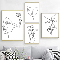Affiches murales et impressions sur toile de figures minimalistes nordiques, art de la ligne, corps de femme sexy, décorations pour salon