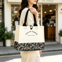 Sac fourre-tout en toile réutilisable avec bouton, design personnalisé, sac à main en toile pour femmes, sac à bandoulière en toile tendance pour le shopping