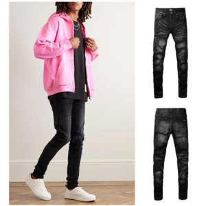 <span class=keywords><strong>Jeans</strong></span> da <span class=keywords><strong>Uomo</strong></span> in Denim Amiiry Stonewashed Stile Dritto Effetto Usurato in Cotone di Alta Qualità - Vendita all'Ingrosso - Product Image 2