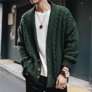 Cárdigan para <span class=keywords><strong>hombre</strong></span> suéteres de manga larga de alta calidad <span class=keywords><strong>verde</strong></span> Navidad algodón lana polar Herren abrigo pulóver hombres cárdigan suéter - Product Image 4