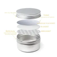 5ml 10ml 20ml 30ml 50ml 60ml 80ml 100ml 150ml 200ml rond en aluminium cosmétique en étain conteneur métal aluminium pot