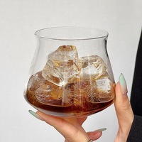Tasse à café vintage américaine Latte Turned Simple Glass Design Classic Style Whisky Juice Cold Drink Glass Cup