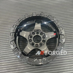 Piatto profondo 2 pezzi Beadlock OEM stile ruote forgiate Gloss Black per Nismo Nissan R32 R33 R34 R35 GTR ruote - Product Image 3