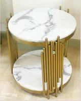 Table d'appoint ronde légère de luxe avec cadre de table basse en verre 10 métal moderne personnalisé pour la maison salon tache inoxydable