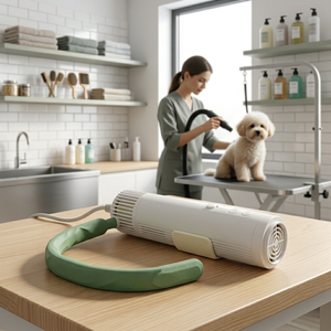 Secador de Pelos para Gatos de Silicone Personalizado de Luxo, Ecológico e Profissional - Montado no Pescoço, Baixo Ruído, Alta Velocidade, <span class=keywords><strong>Plug</strong></span>-in - Product Image 1