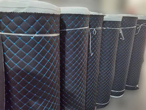 100% poliéster diamante costura seda costura Material bordado edredón tela para camión motocicleta triciclo asiento cubierta techo - Product Image 3