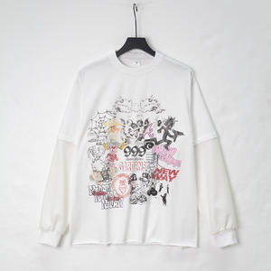 <span class=keywords><strong>T</strong></span>-shirt Pesante da Uomo con Stampa Personalizzata, Patchwork, Cerniera <span class=keywords><strong>e</strong></span> Maniche Lunghe <span class=keywords><strong>a</strong></span> Nido d'Ape - <span class=keywords><strong>T</strong></span>-shirt di Lusso - Product Image 4