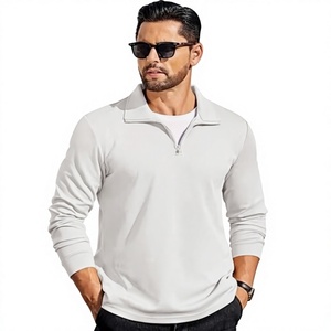 Sweat-shirt en molleton de coton à fermeture éclair quart de tour, coupe décontractée, directement de l'usine, pour les marques de streetwear américaines - Product Image 6