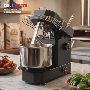 DELICREATE DLC-5HDM PRO 5L Pétrin à tête inclinable avec bol amovible, affichage de la température de la pâte, moteur DC, pétrin à pâte en acier inoxydable 304 pour pizza - Product Image 1