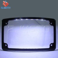 Support de cadre de plaque d'immatriculation à rayon incurvé pour moto, garde-boue arrière avec lumière LED pour Harley Softail Touring Dyna Sport Glide, 4x7 pouces