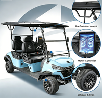 Voiturette de golf électrique 4 places certifiée CE, puissante, avec moteur KDS 5KW, batterie lithium 48V, châssis en acier, configuration 2+2, neuve à vendre