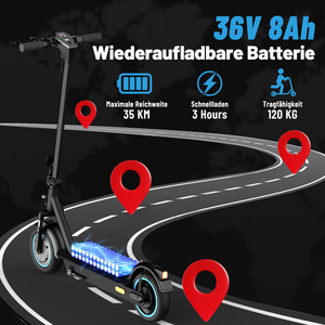 Scooter Eléctrico Plegable ABE Homologado para Calle, Motor de 250W, Neumáticos de Goma Maciza de 10 Pulgadas, 20 Km/h, Inclinación de Subida de 15 Grados - Product Image 4