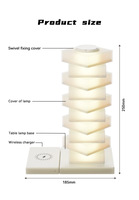 Lampe d'ambiance magique DIY RGB LED 15W avec chargeur sans fil, commande tactile, abat-jour blanc, décoration de chambre à coucher
