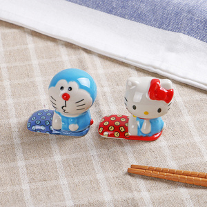 Porta Palillos de Cerámica Azul Glaseado Clásico, con Diseño de Gato Adorable, Estilo Animado para Mesa de Comedor, Decoración Divertida para el Hogar, Estilo Japandi, Nuevo Compañero Favorito - Product Image 1