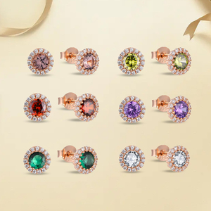 ต่างหูเงินแท้ 925 ชุบทองคำสีกุหลาบ ประดับ<span class=keywords><strong>เพชร</strong></span>คิวบิกเซอร์โคเนียหลากสี ดีไซน์วงแหวน สำหรับผู้หญิง ขายส่ง - Product Image 3