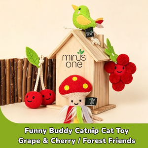 Jouet pour chat Minusone Fruit Design en forme de citron, pomme, avocat, banane, raisin, cerise, champignon, pour soulager l'anxiété des oiseaux, rembourré de catnip - Product Image 4