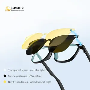 Fashionable New Arrival Hot Sale magnetic suction sunglasses polarizing sunglasses anti blue light music smart glasses