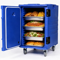 Chariot isotherme commercial 160L robuste en acier inoxydable avec roues pour buffet et traiteur