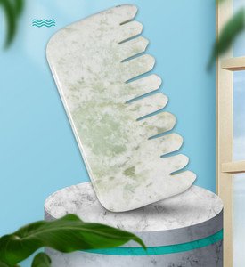 Strumento per <span class=keywords><strong>Massaggio</strong></span> Gua Sha, Pettine Guasha in Giada Xiuyan, Massaggiatore per <span class=keywords><strong>Testa</strong></span> in Pietra Naturale per Rilassamento e Crescita dei Capelli - Product Image 5