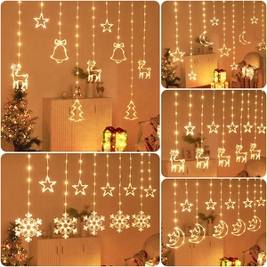 <b>Christmas</b> <b>Lights</b> Fairy Ramadan Diwali <b>Light</b> Luces De Navidad Window <b>Star</b> Moon Led Curtain String <b>Light</b> for <b>Christmas</b> Decoration - Product Image 2