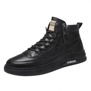 Chaussures pour hommes en cuir noir légères, respirantes, antidérapantes, à lacets, à bout fermé, style polyvalent, pour le printemps, l'automne et l'hiver - Product Image 6