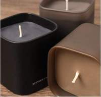 Lot de 3 bougies parfumées d'aromathérapie en cire de soja 100% naturelle, dans un bocal carré en verre, pour la maison, le spa, le yoga, la relaxation, coffret cadeau