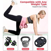 Ceinture de poussée de hanche réglable WENHAO en polyester avec coussin épais en éponge et sangle de maintien pour haltères, idéale pour les exercices de pont fessier à domicile