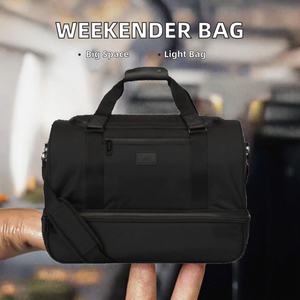 Sac de sport personnalisé grande capacité, unisexe, pour week-end et voyage, léger, en polyester, avec fermeture éclair, pliable - Product Image 3