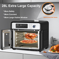 Horno Freidora de Aire Caliente Eléctrico de 28 L y 1700 W de Calidad, Venta al por Mayor de Fábrica, Digital, para Uso Doméstico, Visión Saludable sin Aceite